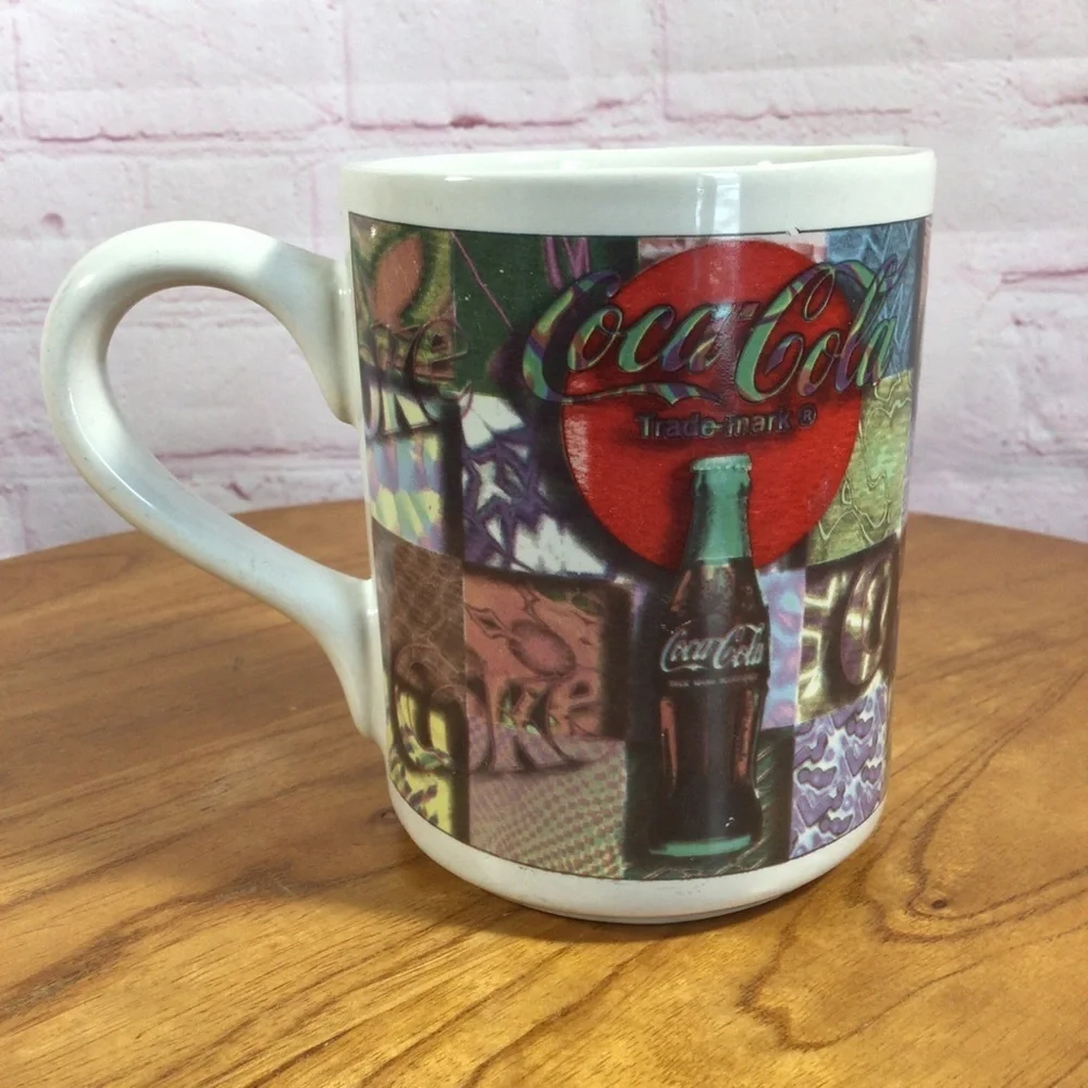 Vintage Coca-Cola Brand Graphics Ceramic Mug - 1997 - Picture 3 of 6